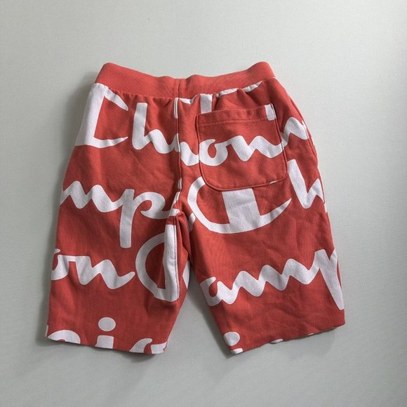 Champion Life Men's Reverse Weave Cut Off Shorts All Over Print Pink Size Small - Picture 2 of 7